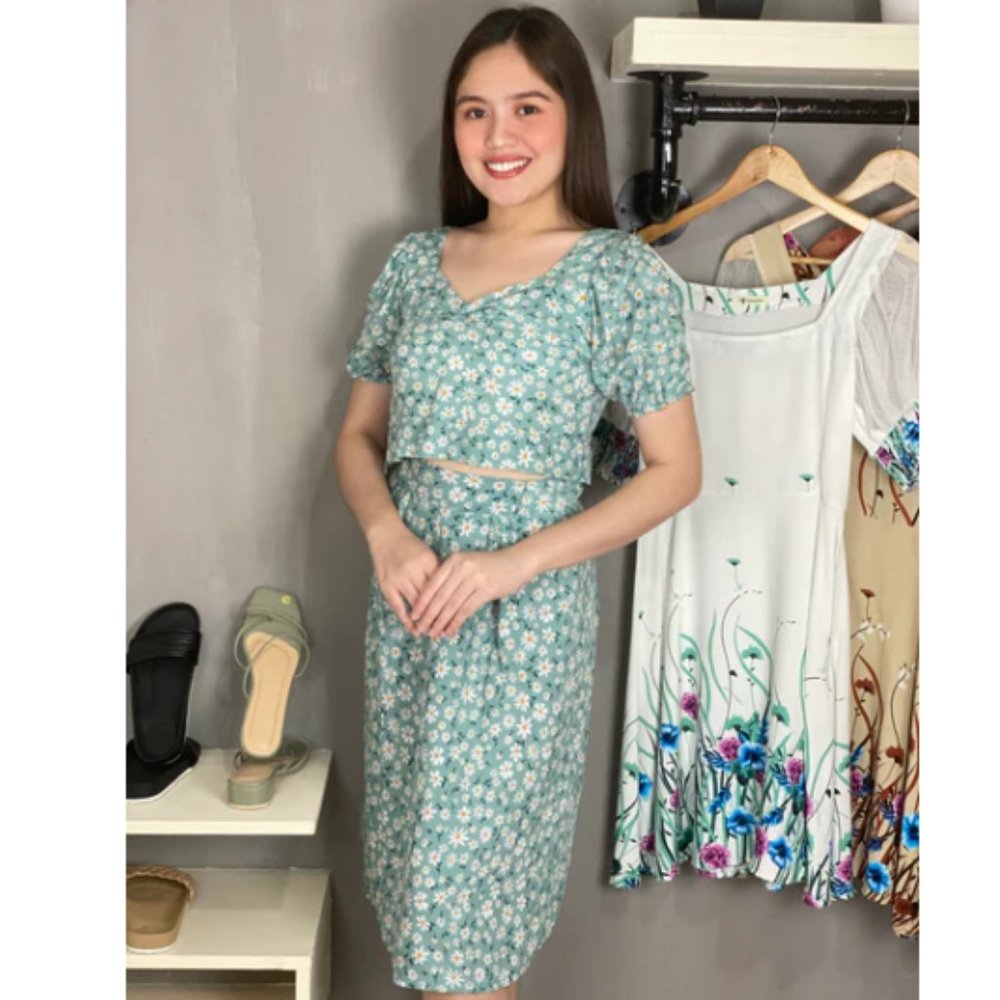 Enya Floral puff sleeve